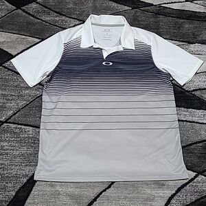OAKLEY ECLIPSE LOGO HYDROLIX DRI-TECH POLO GOLF 2-BUTTON SHORT SLEEVE SH…